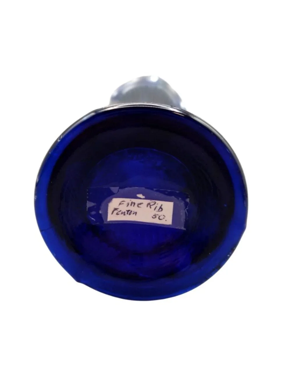 Fenton Fine Rib Cobalt Blue Carnival Glass Swung Vase Antique 1911-1928 Ruffled